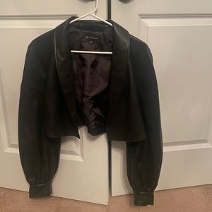 INC leather cropped jacket size S NWOT